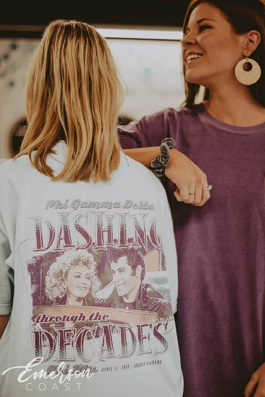 End Of The Year Phi Mu Dashing Through The Decades T-shirt