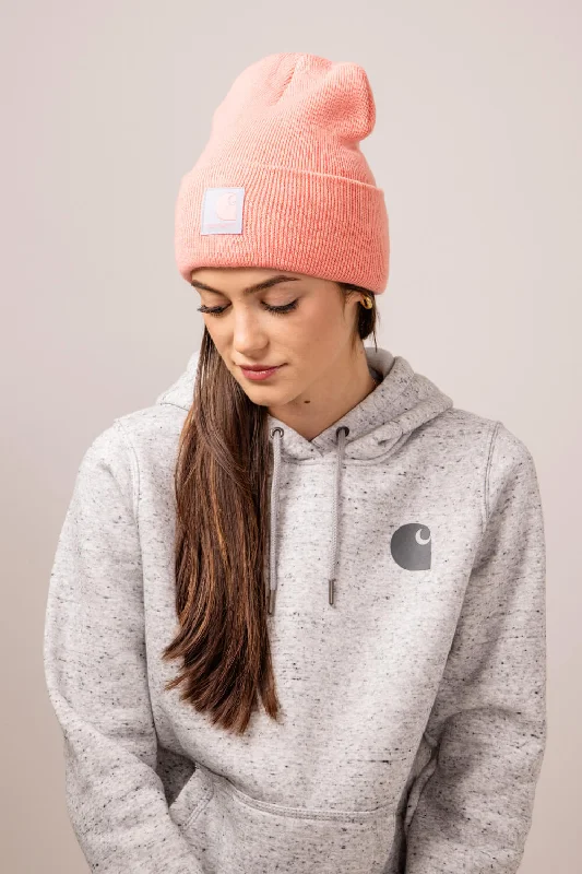 Celebrity Style Carhartt Knit Satin Lined Beanies for Women in Aged Coral | 106425-P43 Celebrity Style Carhartt Knit Satin Lined Beanies for Women in Aged Coral | 106425-P43