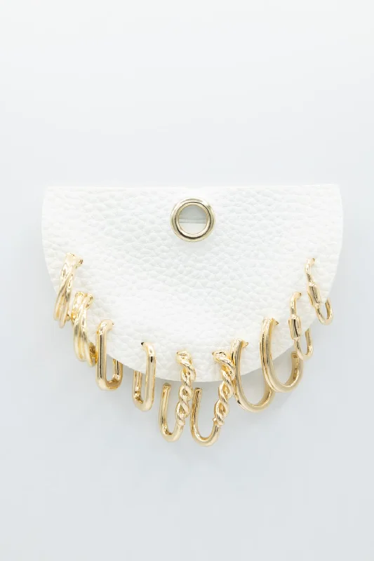 Versatile Comfort Hoop Earrings Set for Women in Gold | JED079-GD