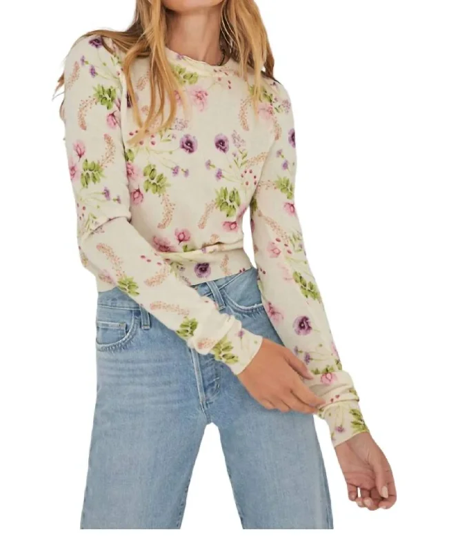 Easygoing Style Sylvia Sweater In Spring Floral