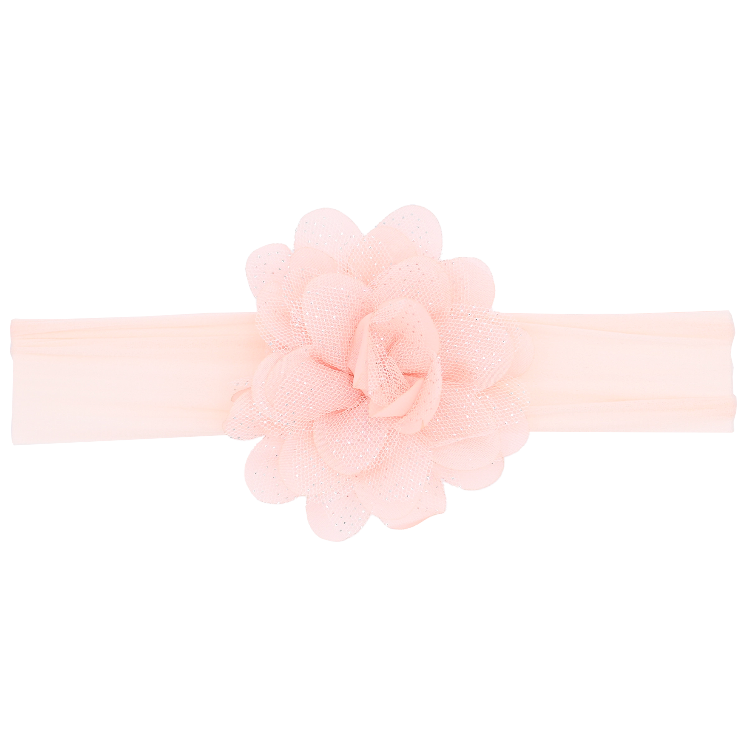Casual Chic Peach Glistening Flower Headband