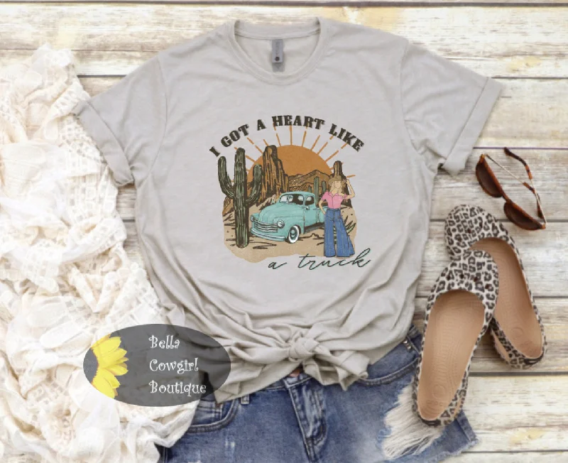 Bright Colors I Got A Heart Like A Truck Country Music Concert T-Shirt