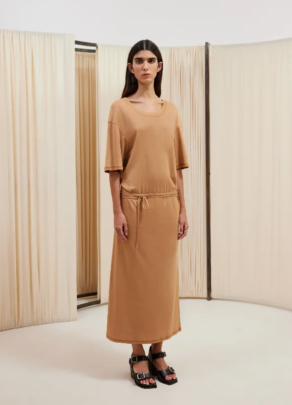 Chic Comfort BELTED RIB T-SHIRT DRESS