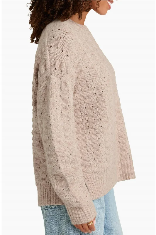 Modern Comfort Candace Cashblend Sweater In Toast