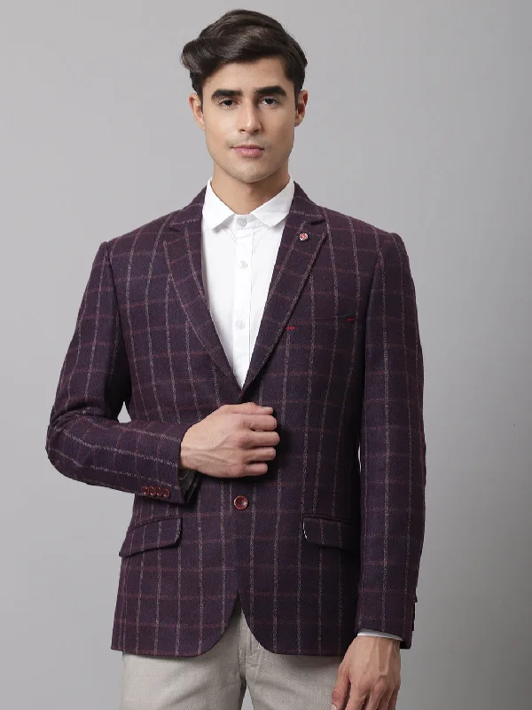 Men Wine Formal Blazer