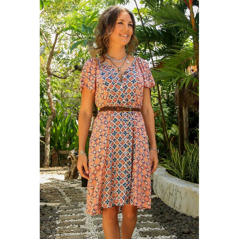 Fashion And Simplicity Kelud Crisscross Multicolor Rayon A-Line Dress