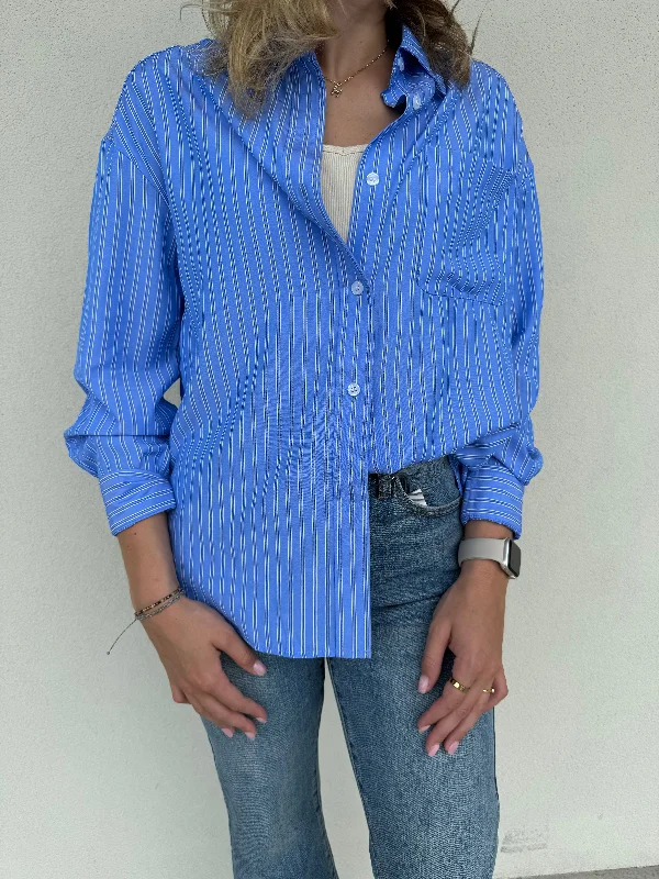 Trendy Dresses Striped Oversized Casual Shirt - Take it Easy
