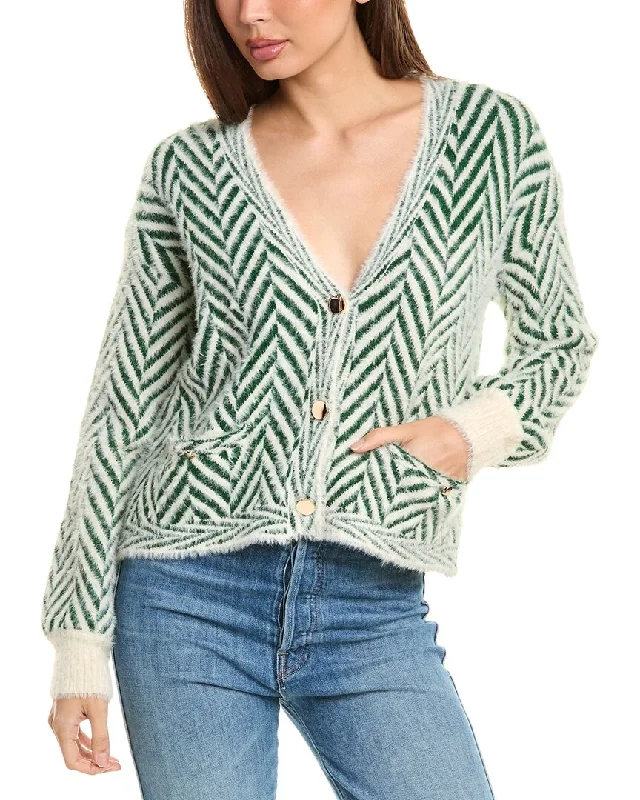 Wearable At Home Or Out Stella + Lorenzo Fuzzy Eyelash Cardigan