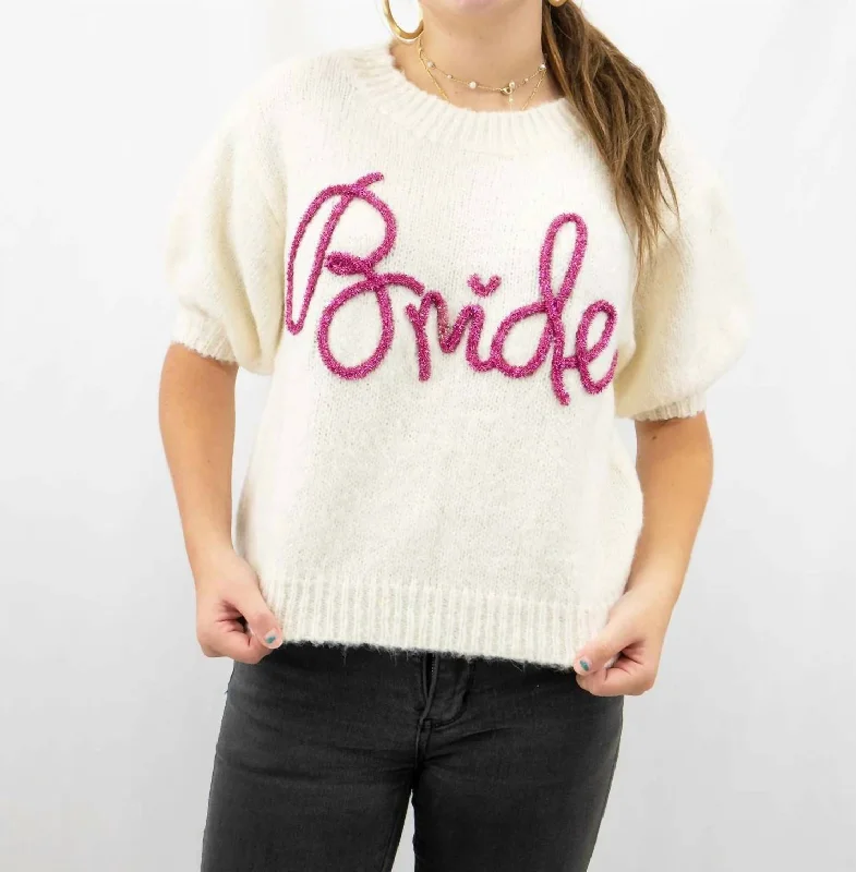 Casual And Versatile Metallic Sweaters In Bride Ivory