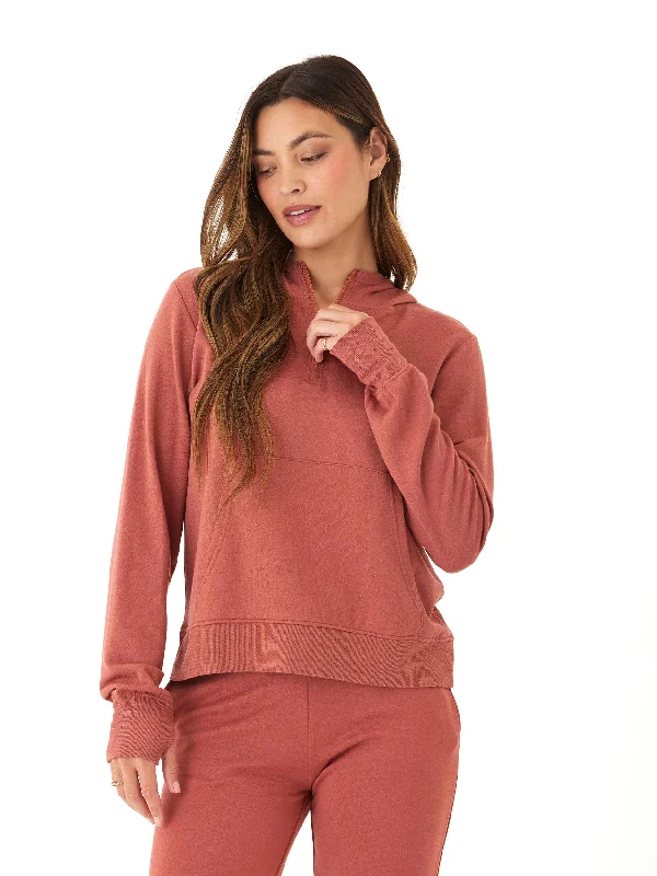 Simple Style Natia Feather Fleece 1/4-Zip Hoodie