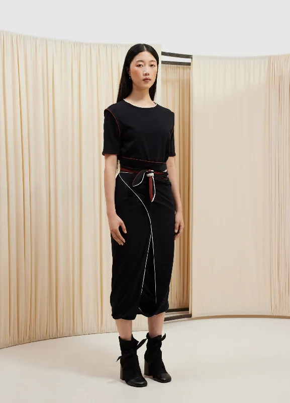 Cozy Outerwear WRAP DRESS WITH BINDINGS