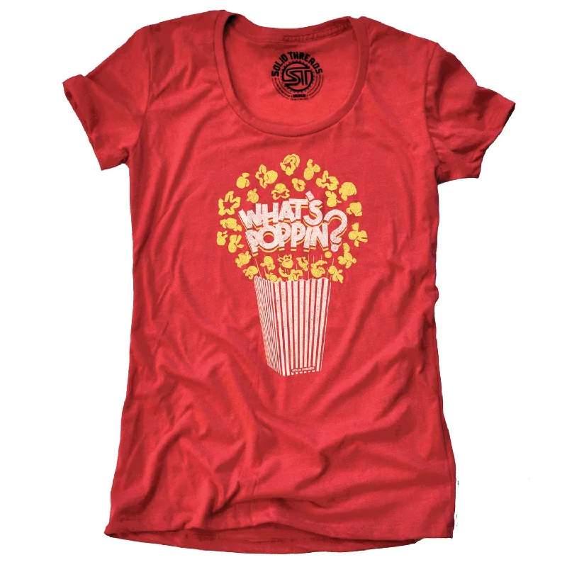 Simple Solid Color Women's What's Poppin T-shirt