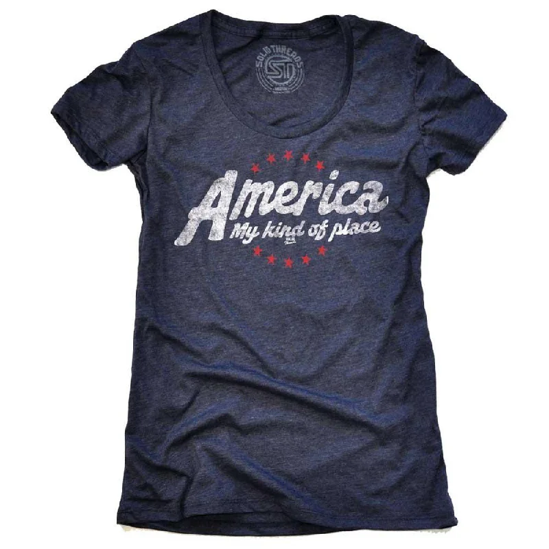 Warm And Comfortable Women's America My Kind Of Place T-shirt