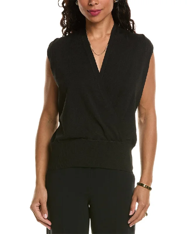 Soft Casuals Elie Tahari Faux Wrap Sweater