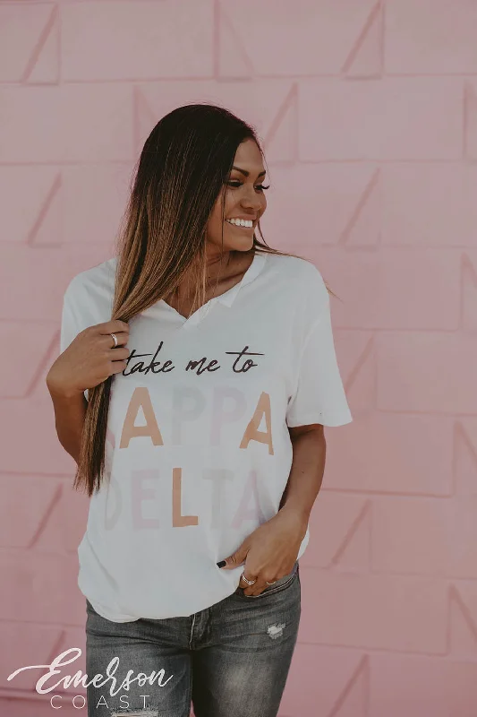 Breathable Design Kappa Delta Simple V-neck Tee
