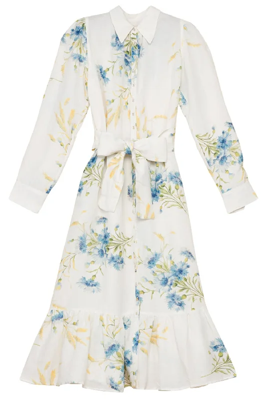 Relaxed Fit Wear Floral Midi Shirt Dress