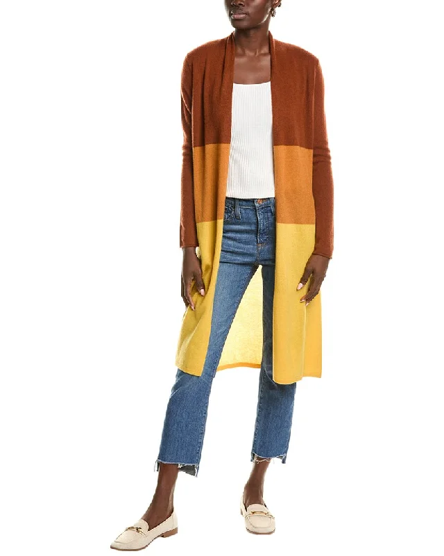 Chic Outfits Sofiacashmere Colorblocked Drape Cashmere Cardigan