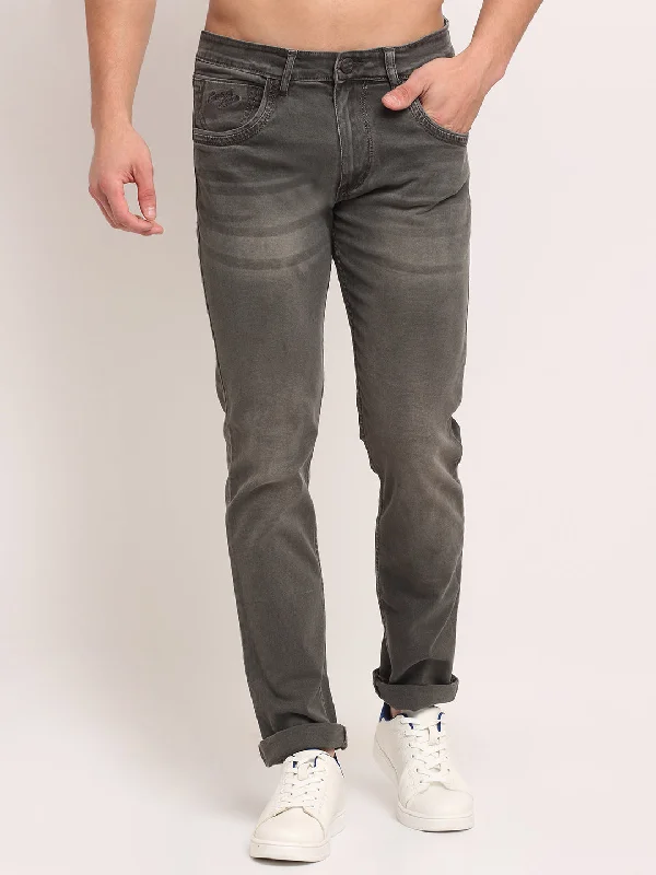 Breathable Comfort Men's Ultra Narrow fit Medium Fade Olive Green  Jeans