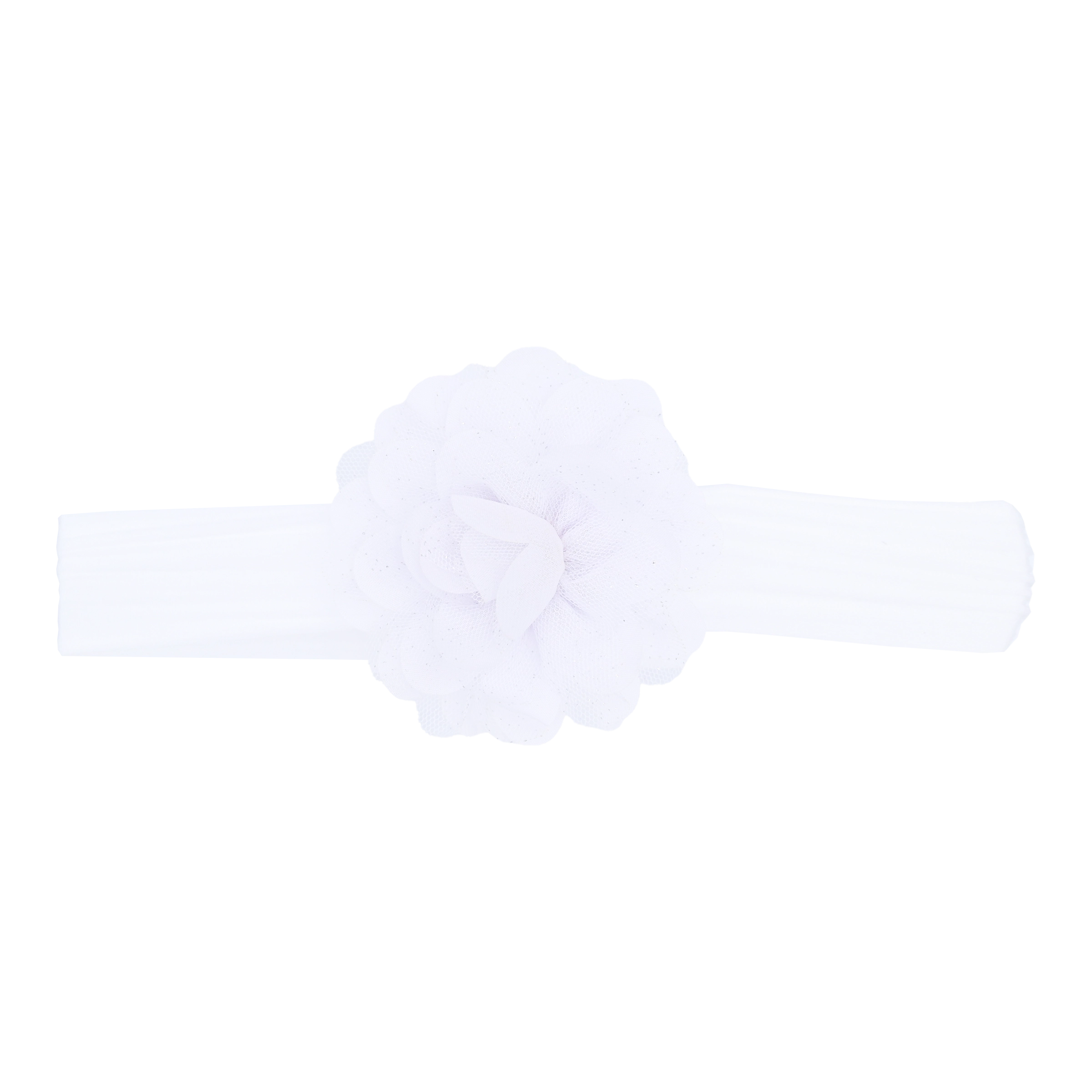 Cozy Fit Wear White Glistening Flower Headband