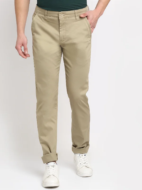 Comfortable Fashion Looks Men's Casual Flat front Khaki  Trousers