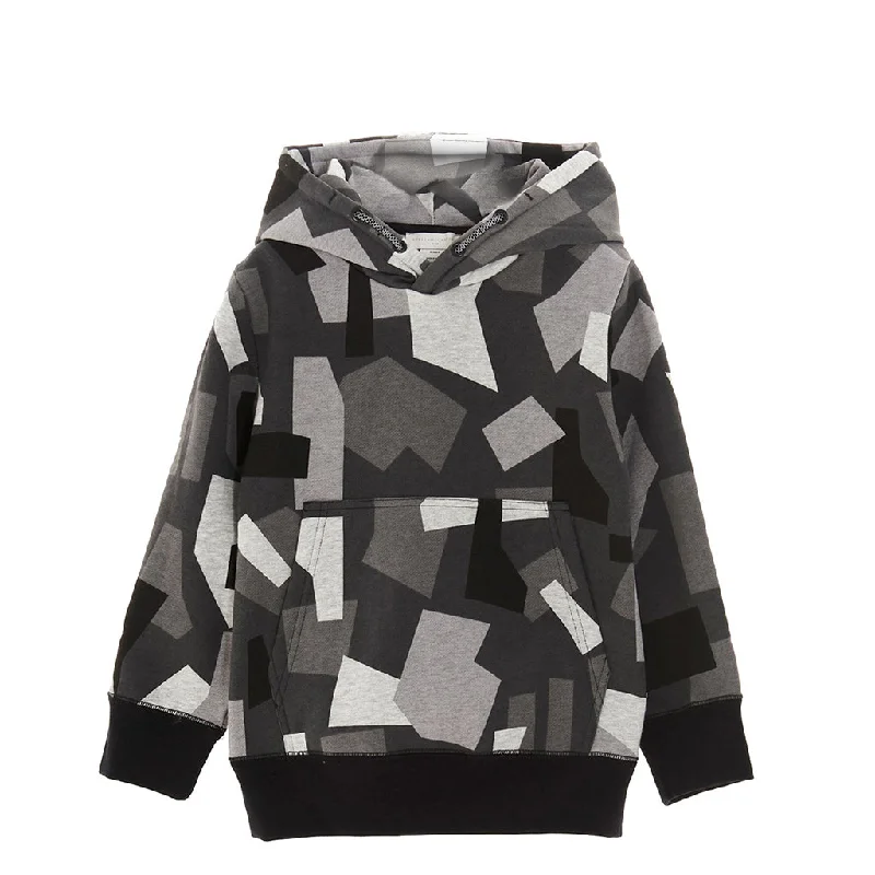 Retro Prints Black Geometric Camo Hoodie