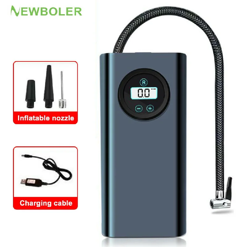 Cozy Knits NEWBOLER Rechargeable Air Pump Tire Inflator Portable Compressor Air pump Handheld wireless charging digital display