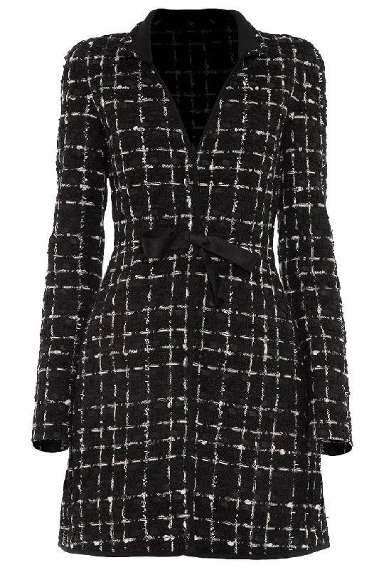 Tweed Check Long Sleeve Dress