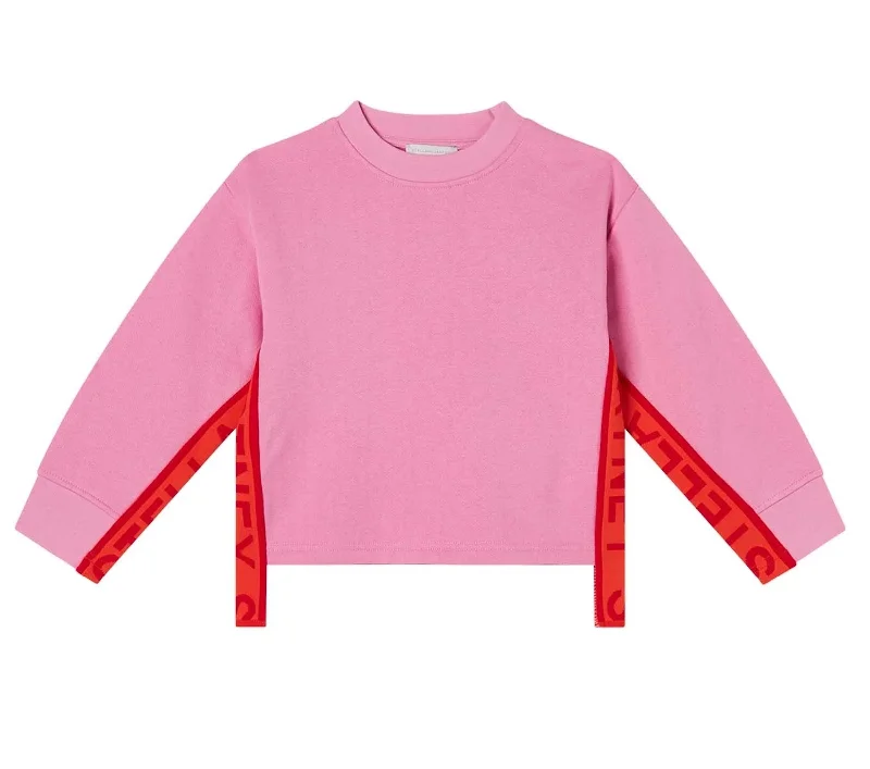 Luxury Classic Pink Inseam Logo Crewneck Sweatshirt