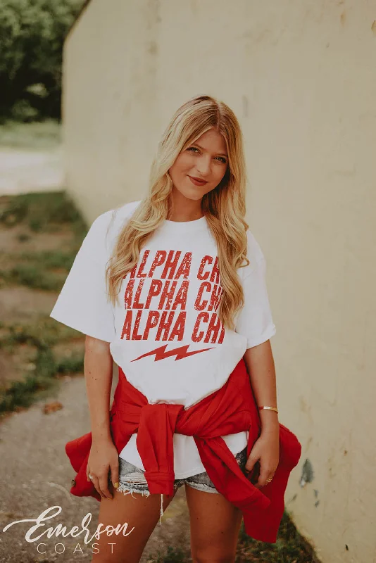 Girl Style Alpha Chi Omega Lightning Tee