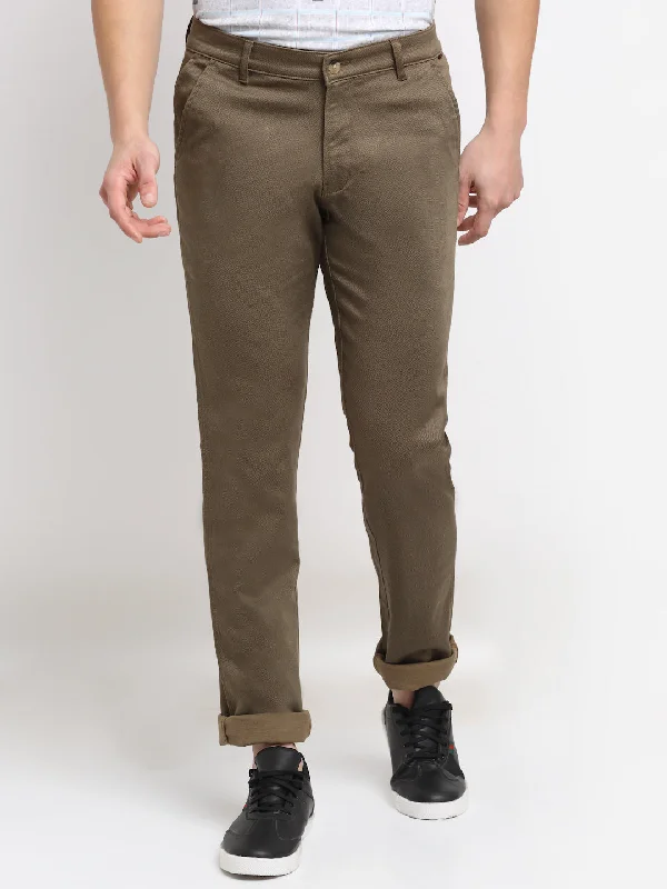 Trendy Dresses Men's Casual Flat front Khaki  Trousers