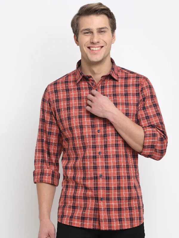Customized Version Men's Red Casual Big Checks Full Sleeve Shirt