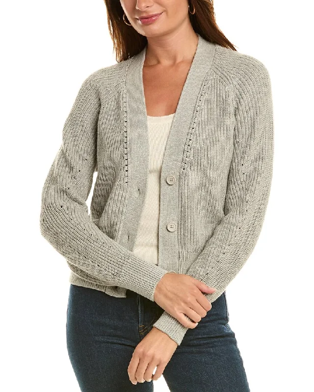 High-quality Fabrics 525 America Cora Shaker Pointelle Cardigan