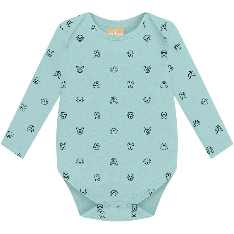 Boys Dog Face L/S Bodysuit