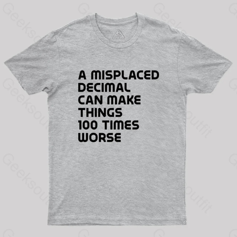 Elegant Design A misplaced decimal can make things 100 times worse Geek T-Shirt