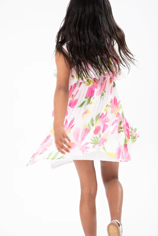 Soft Fabric Looks Girls Flower Chiffon Dress