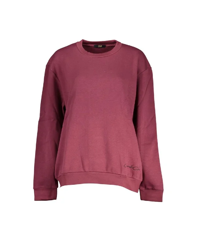 Trendy Comfort Cavalli Class  Women's Burgundy Cotton Sweatshirt