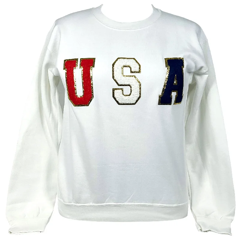 Light And Breathable SW-6723 USA-White Sweatshirt