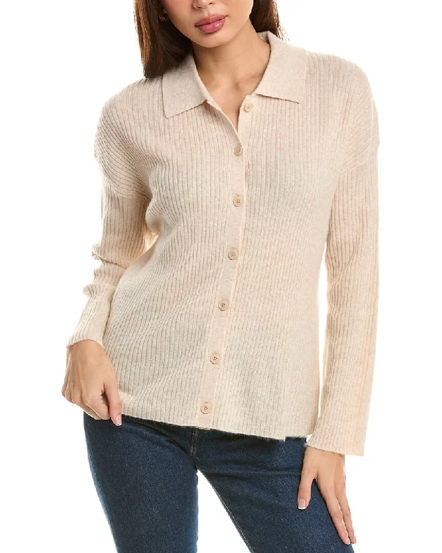 Breathable Design Magaschoni Ribbed Wide Sleeve Cashmere Sweater