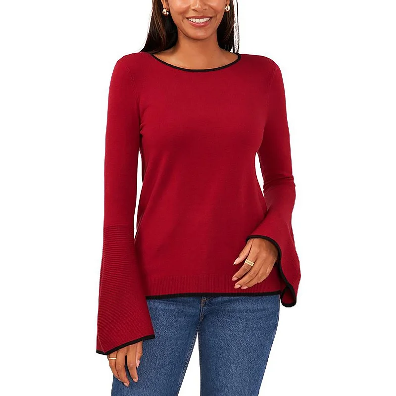 Comfortable Fashion Looks Womens Side Slit Long Sleeve Crewneck Sweater