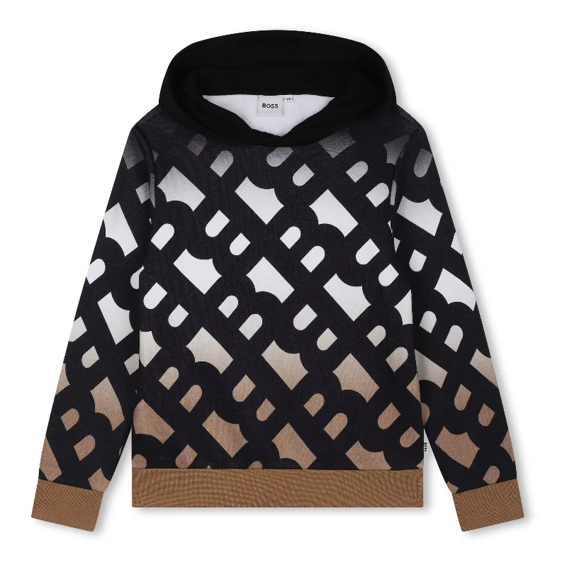 Modern Comfort Wear Black Hooded Sweatshirt