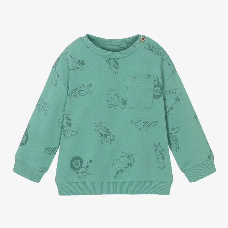 Timeless Comfort Green Safari Print Sweatshirt