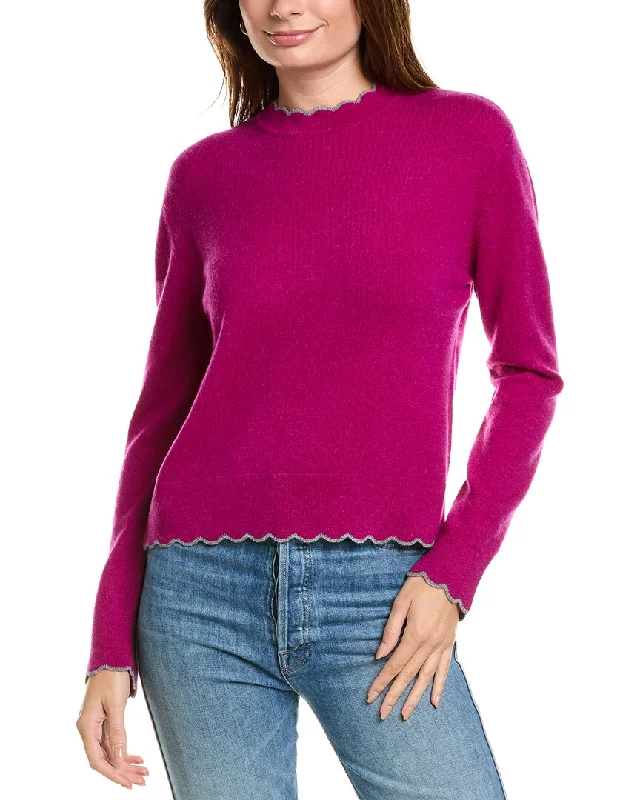 Fashionable In The Times Forte Cashmere Scallop Edge Boxy Cashmere Sweater