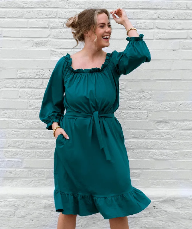 Exquisite Embroidery DIYANNA dress in Shaded Spruce