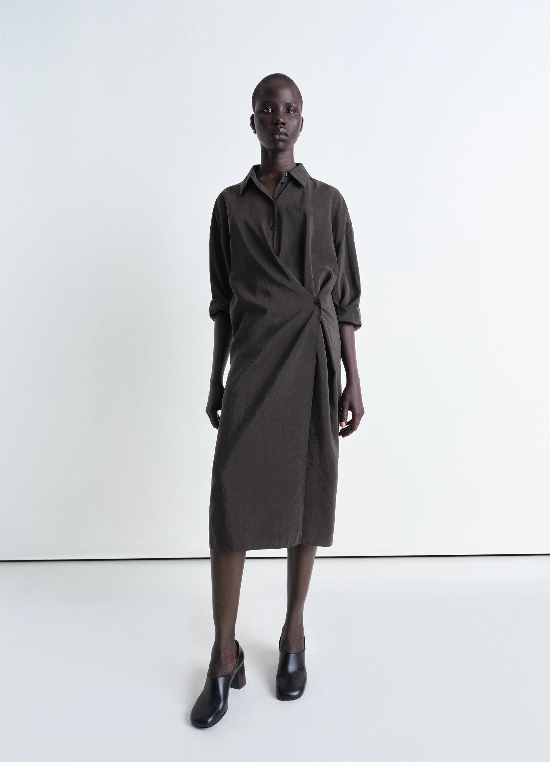 Fresh And Elegant STRAIGHT COLLAR TWISTED DRESS