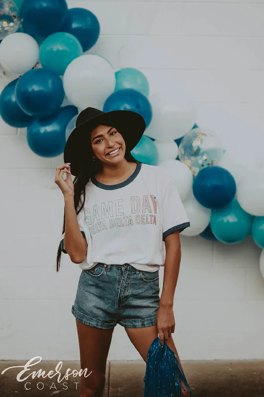 Carefree Style Tri Delta Game Day Gradient Ringer Tee