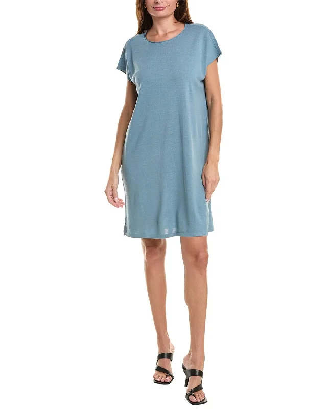 Soft Tops Eileen Fisher Crewneck Wool Shift Dress