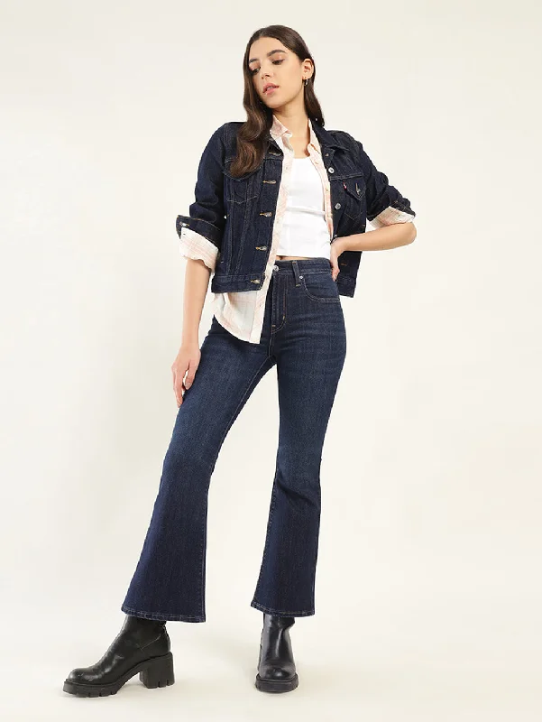 Exquisite Fabrics Women's High Rise 726 Flared Fit Blue Jeans