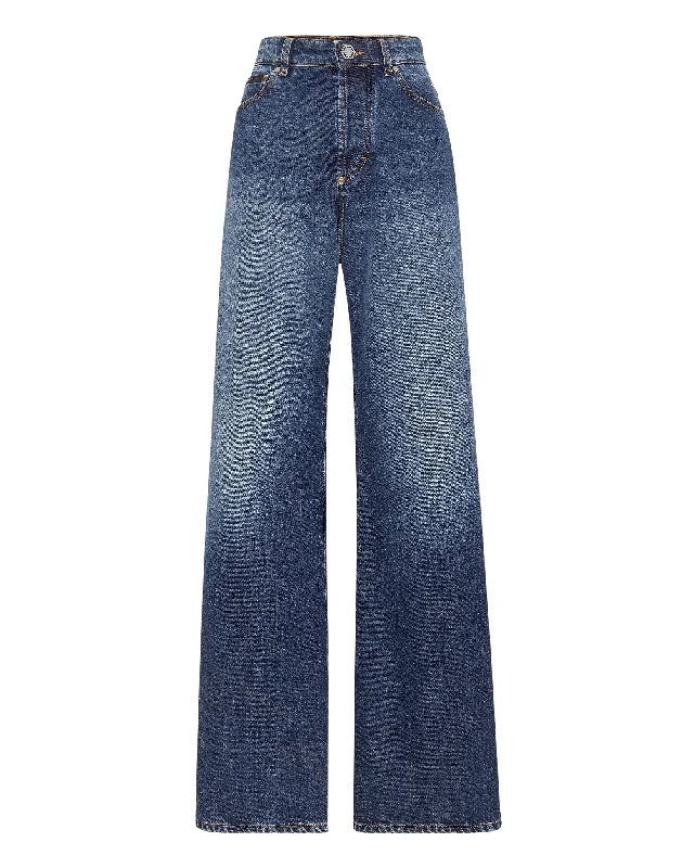 Fresh And Natural Denim Skater Trousers
