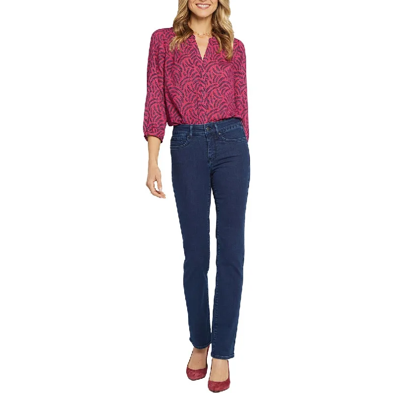 Fashion Innovation Marilyn Womens Knit Tencel Straight Leg Jeans