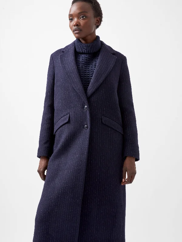 Embroidered Letters Arlana Pinstripe Coat